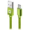 Swissten datu kabelis Tekstila USB Usb-C 2,0 M zaļš