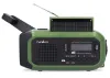 NEDIS přenosné nouzové rádio napájení z baterie z USB solární panel DAB+ FM budík světlo černo-zelené
