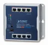 Planet industrial flat switch 8x 1Gb 4x PoE 30 60W 48-56V IP30 -20 60st sem ventilador