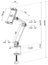 Neomounts DS15-545BL1 Bordpladeholder 47-129" Tilt Rotation 360° 3 Pins Sort thumbnail (2 of 2)