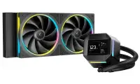 Refroidisseur d'eau DEEPCOOL LM240, 2 ventilateurs ARGB 120 mm, connecteur PWM 4 broches, affichage noir Refroidisseur d'eau DEEPCOOL LM240, 2 ventilateurs ARGB 120 mm, connecteur PWM 4 broches, affichage noir (1 of 5)
